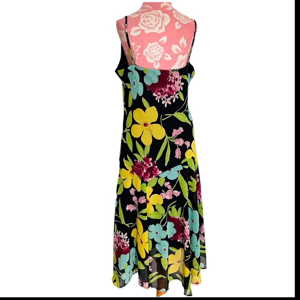 Vintage Jones New York Floral Maxi Dress Y2K 90S Asymmetrical Fairy Grunge - Picture 4 of 6